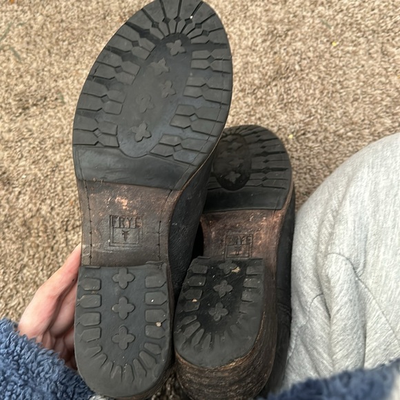 Frye Black Leather Mid Calf Western Boots - Picture 3 of 3